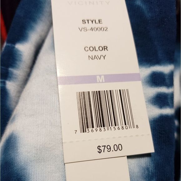 VICINITY WOMEN BLUE WHITE TIE DYE TOP - Picture 4 of 5